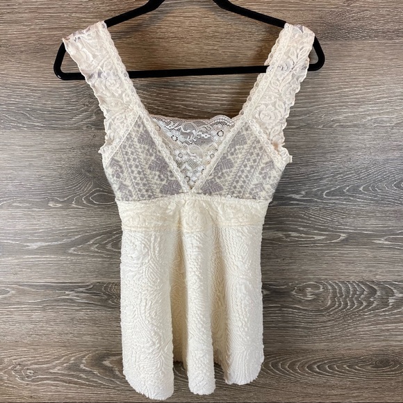 Free People Tops - Free People Lace Tank Top Small